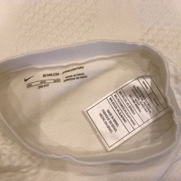 Nike Athletic White Long Sleeve Top M/L - Picture 2 of 5